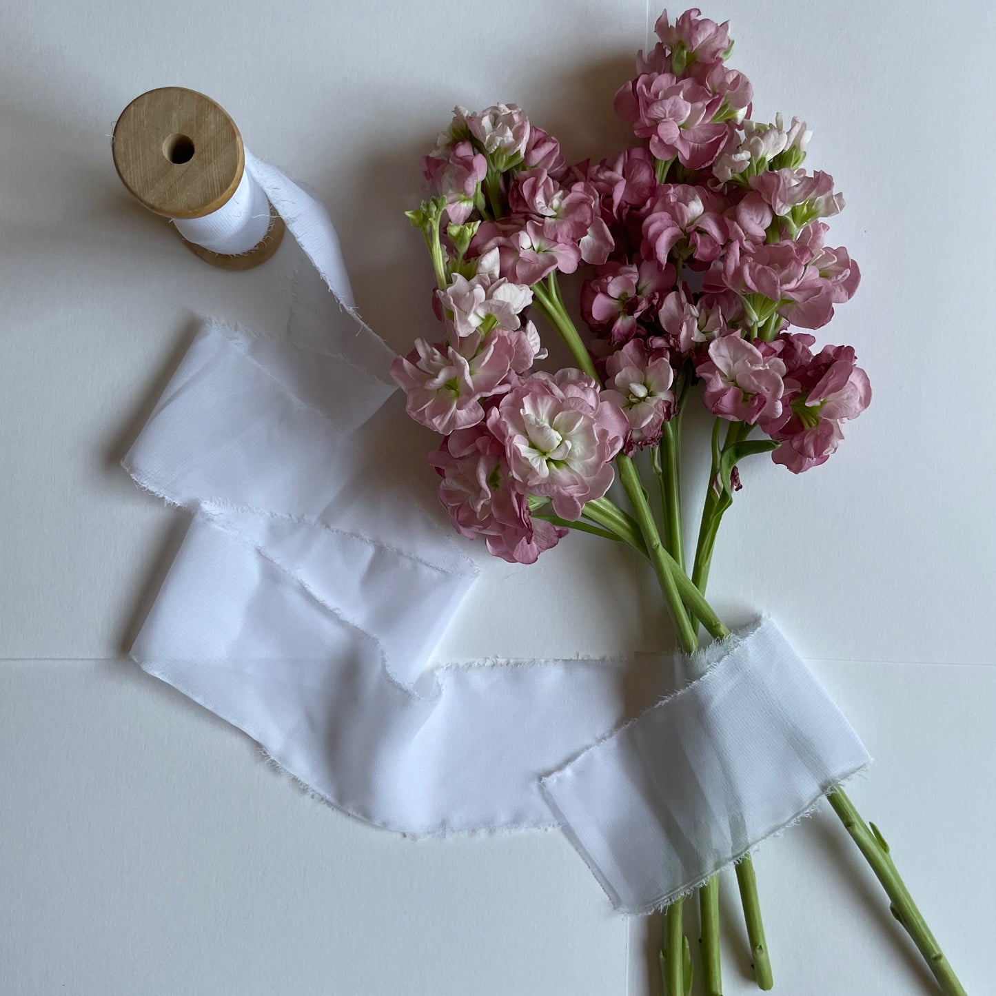 Great Love Ribbon - Chiffon Ribbon Bouquet Ribbon 2" With Raw Edge