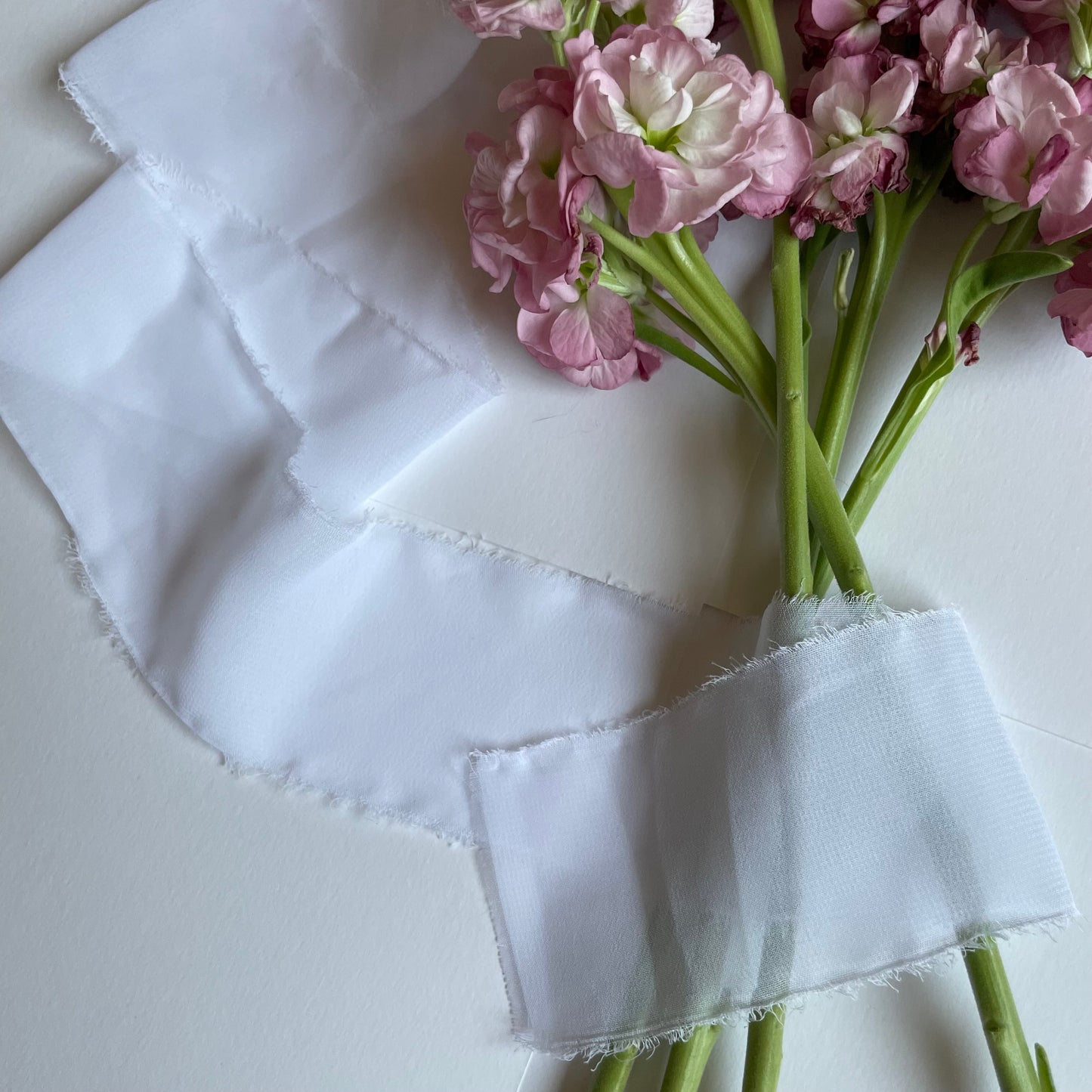 Great Love Ribbon - Chiffon Ribbon Bouquet Ribbon 2" With Raw Edge