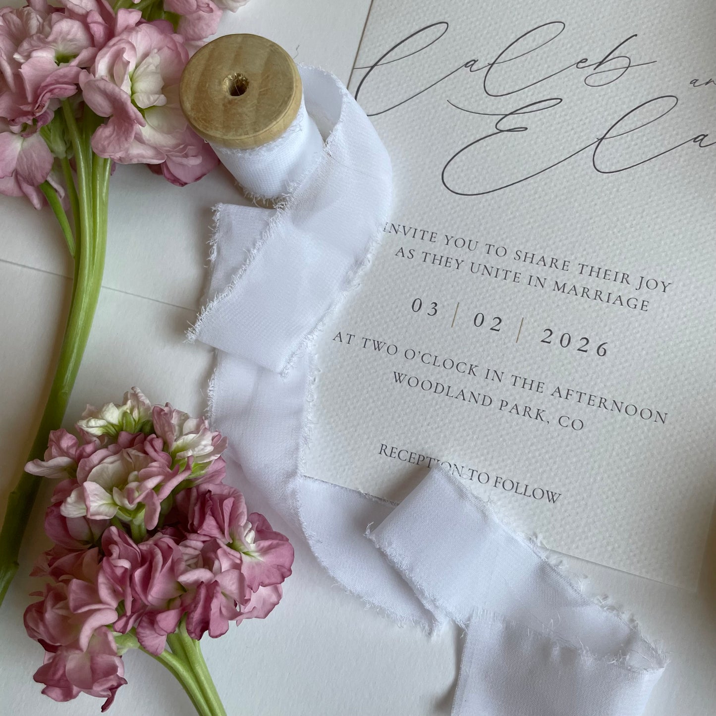 Great Love Ribbon - Chiffon Ribbon Bouquet Ribbon 1" With Raw Edge