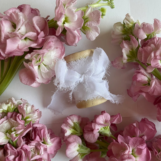 Great Love Ribbon - Chiffon Ribbon Bouquet Ribbon 1" With Raw Edge