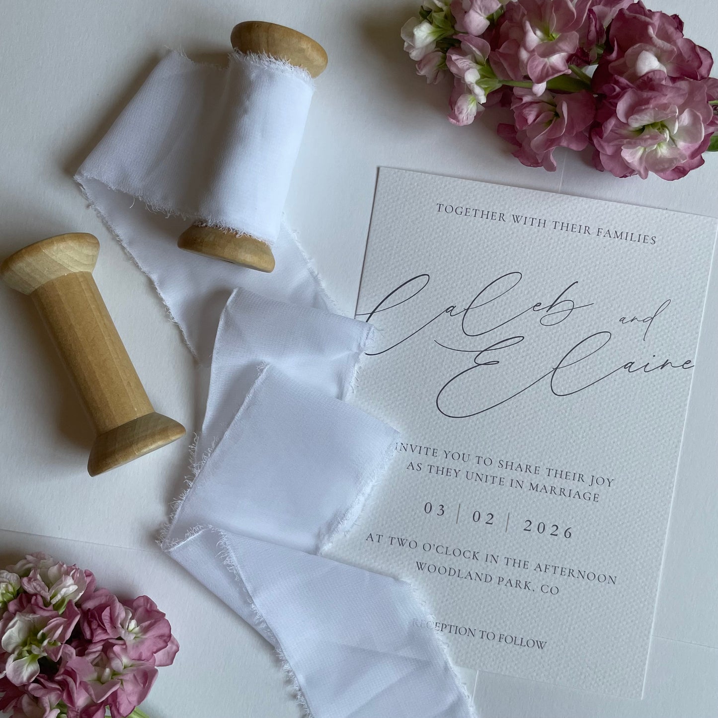 Great Love Ribbon - Chiffon Ribbon Bouquet Ribbon 2" With Raw Edge